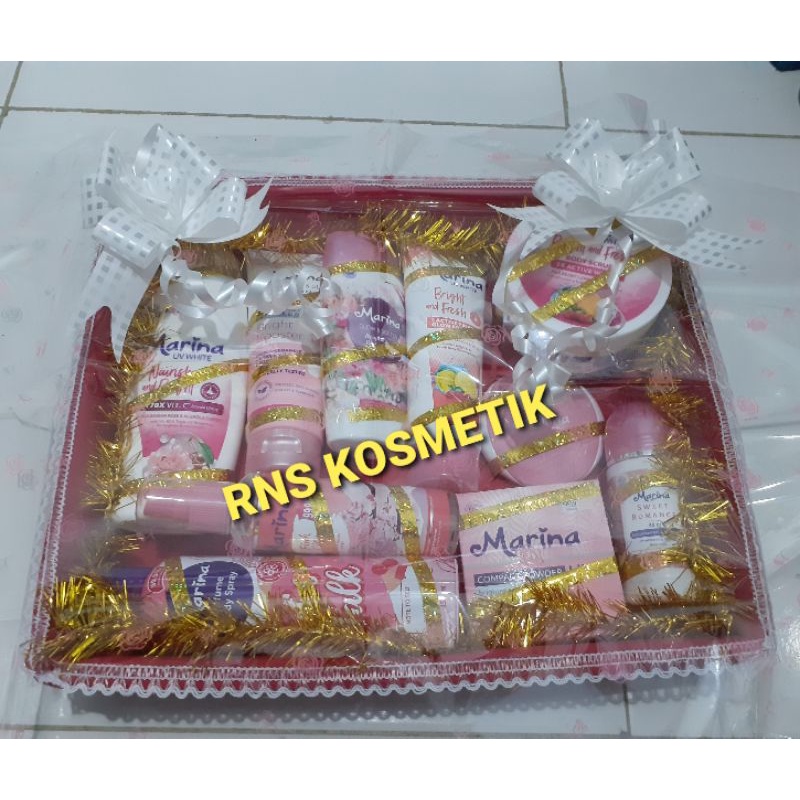 Marina Paket Lengkap Untuk Hantaran Nikah/Paket Bingkisan/Kado Ulang Tahun/Hampers/Bingkisan Murah M