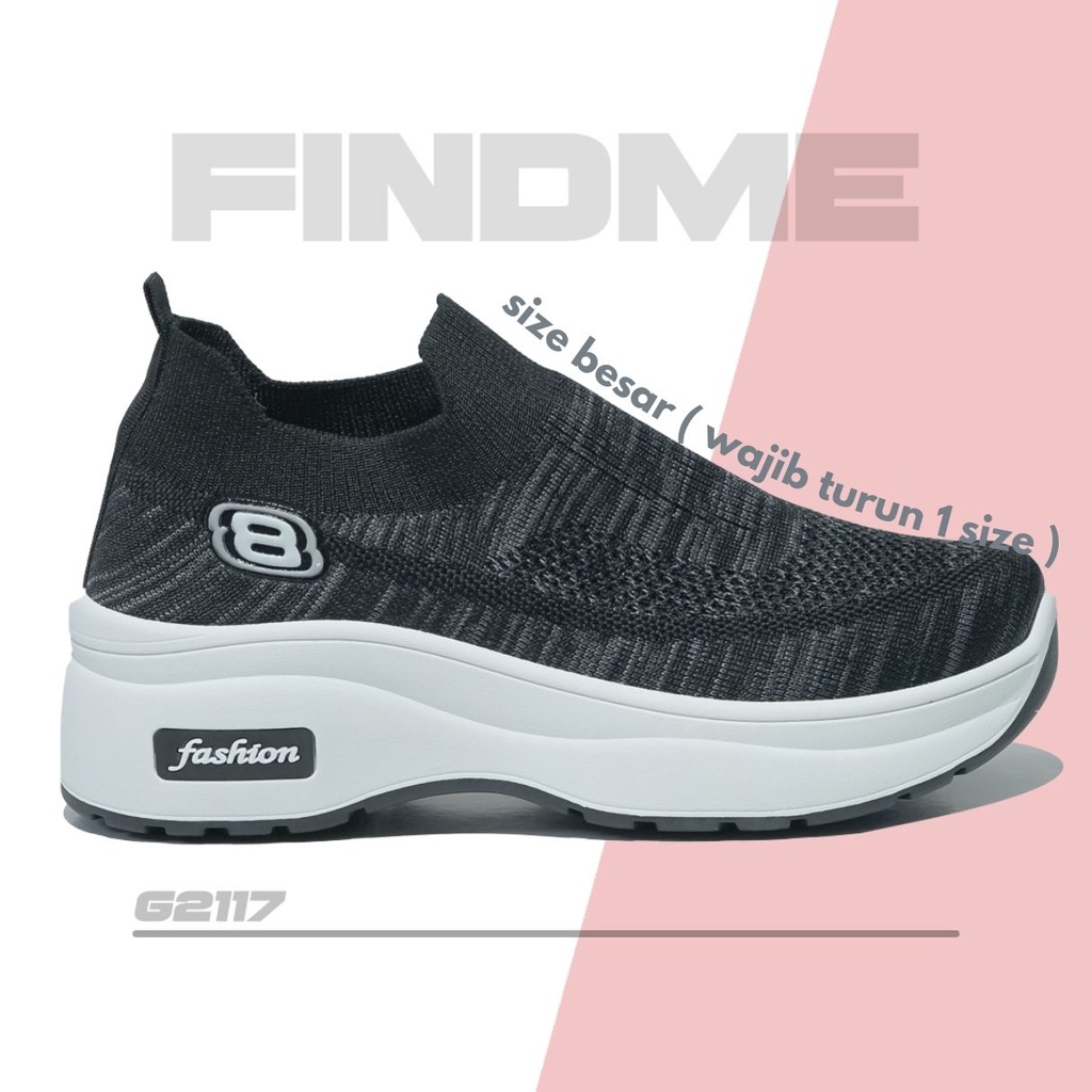 TIS - Sepatu Sneakers Wanita Premium Slip on Praktis Simple Modern Fashion Lentur Bahan Flyknit G2117 Alice