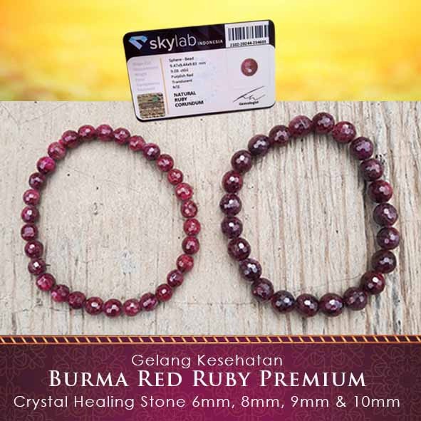 Terlaris Gelang Kesehatan Burma Red Ruby Premium (Gbp359)