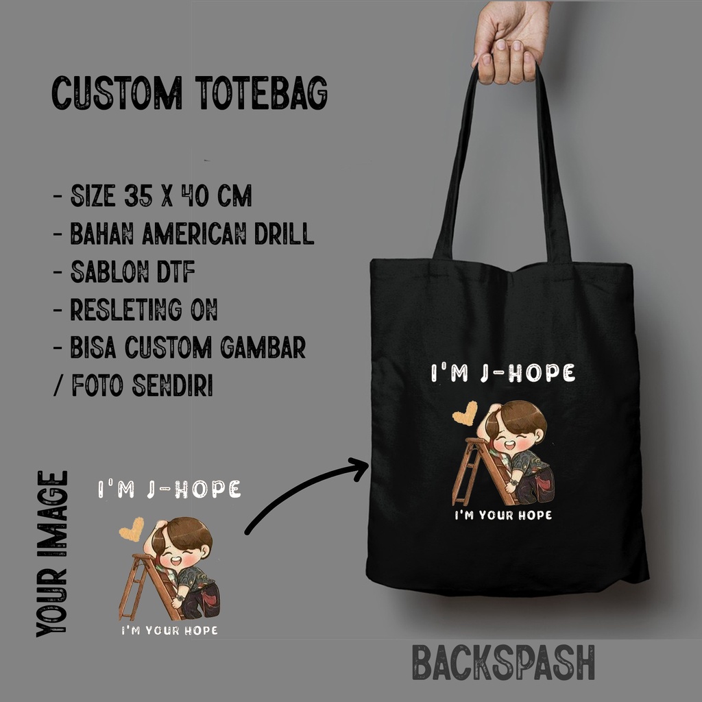 TOTEBAG BTS CHIBI LUCU KPOP BISA CUSTOM