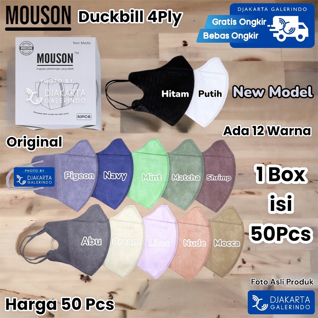 Masker Duckbill Mouson 4Ply Original isi 50 Pcs