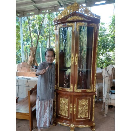 Lemari sudut lemari hias lemari pojok jati