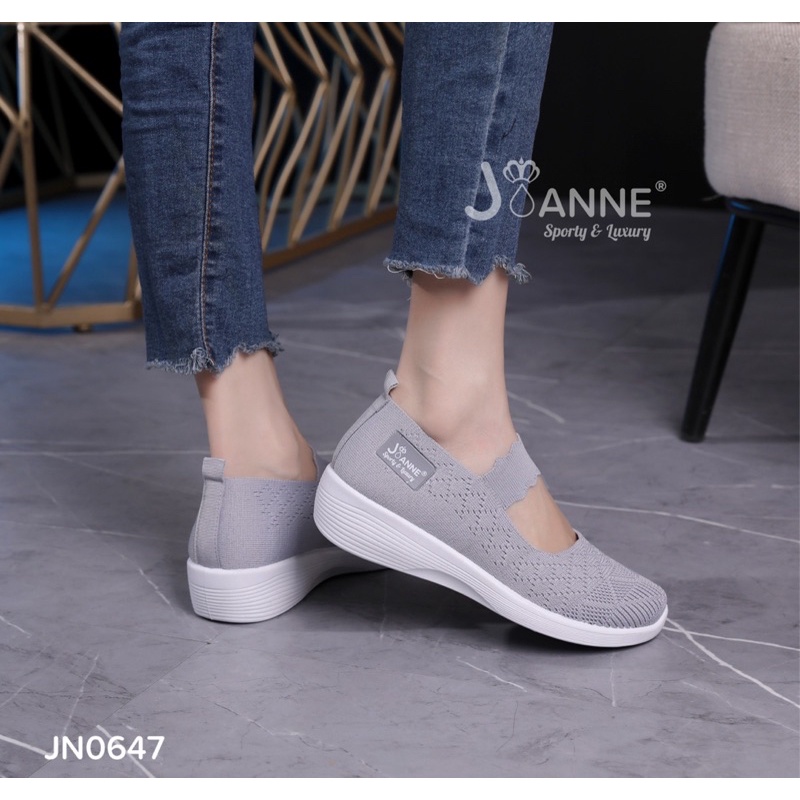 [ORIGINAL] JOANNE Highsole FlyKnit Slip On Shoes Wanita #JN0647