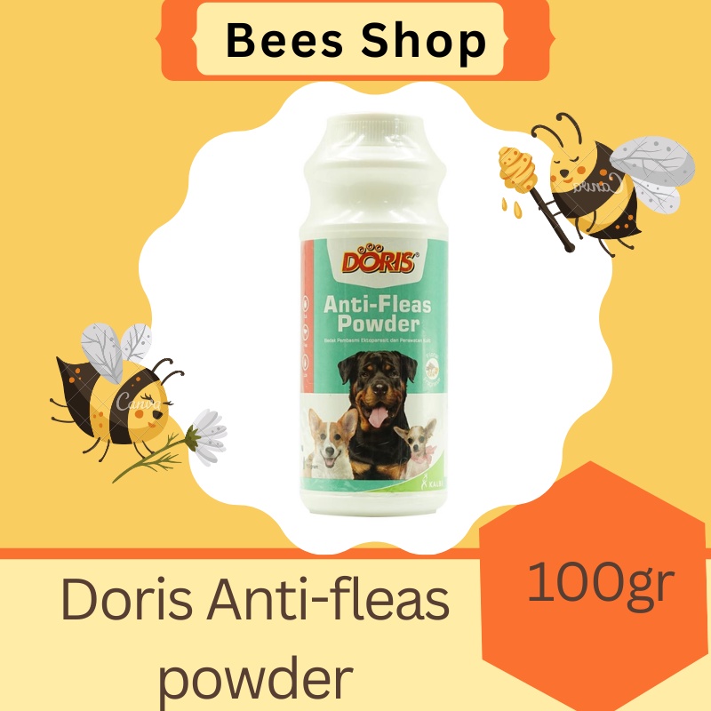 DORIS BEDAK KUTU Anjing - Bedak Doris Anti Kutu Murah -Obat Kutu Kucing BEDAK DORIS 100gram
