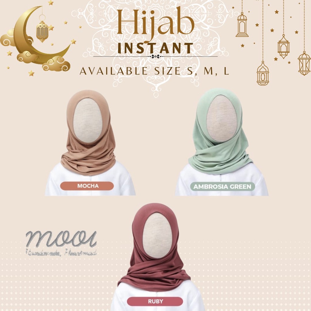 Mooi Hijab Instant Anak Jilbab Anak Perempuan Instant Hijab (Size S-XXL) Raya Collection CBKS V2