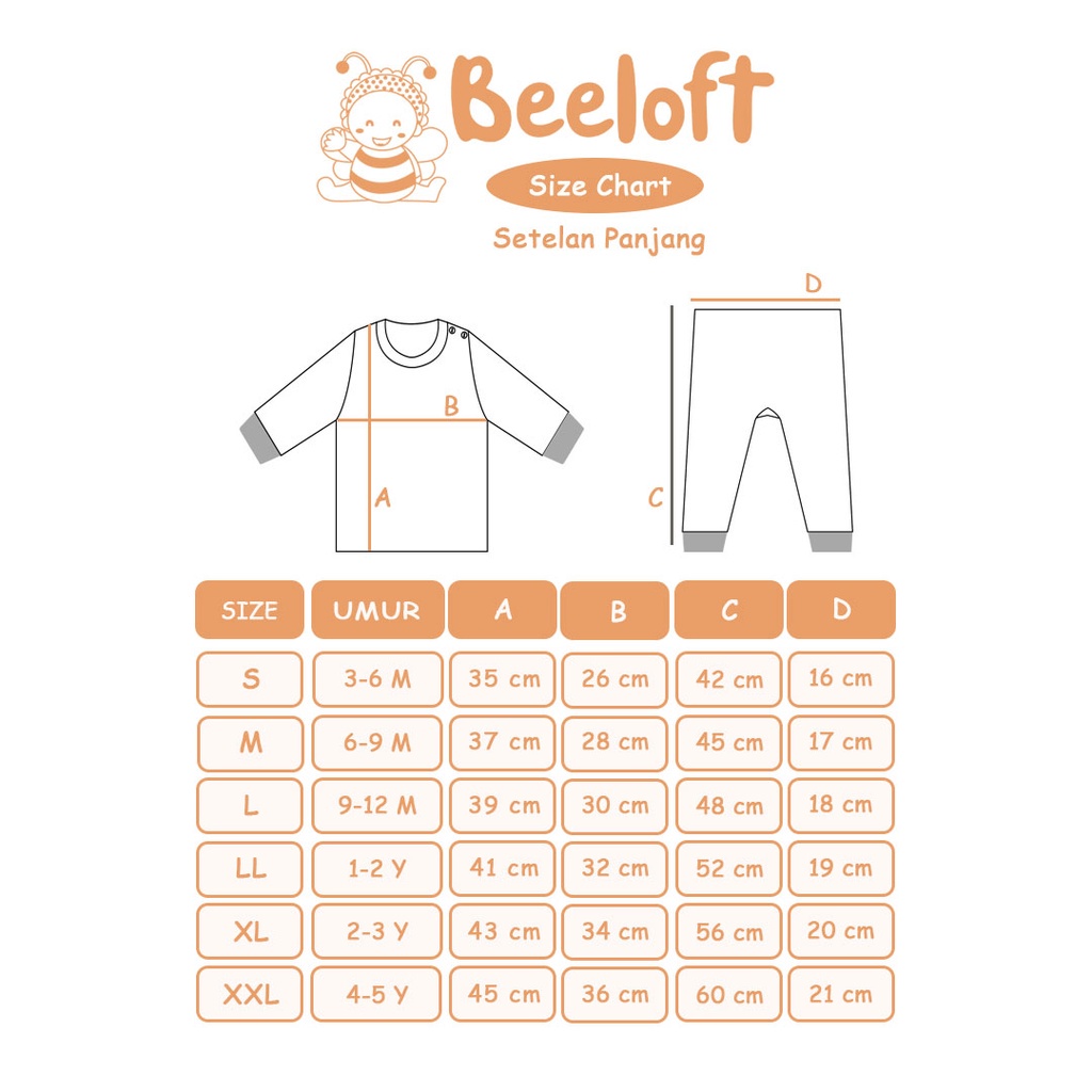 BeeLoft Setelan Oblong Panjang + Celana Panjang Bayi &amp; Anak