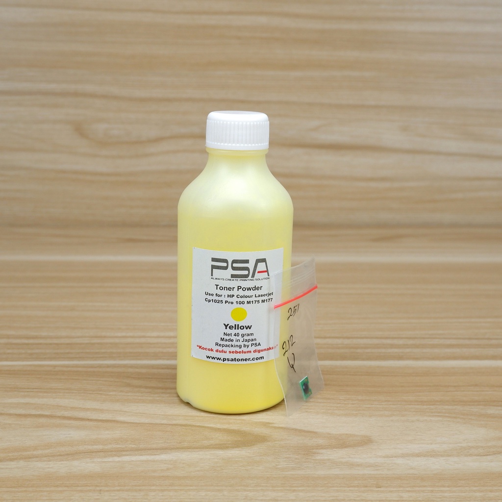 Serbuk Toner Refill H P Color CP1025 M175 M176 M177 126A CE312A Canon LBP 7018 329 Yellow Plus Chip