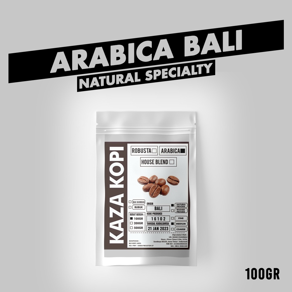 

Kopi Arabica Bali Kintamani Natural 100 gr