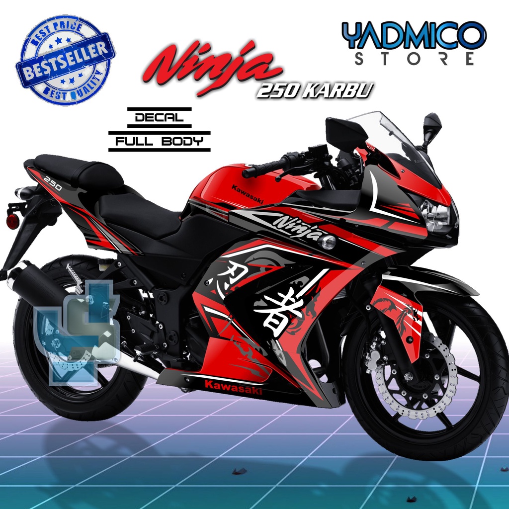 Decal Ninja 250 Karbu Full Body - Stiker Motor Ninja 250 Karbu Full Body - Decal Hologram Ninja 250 