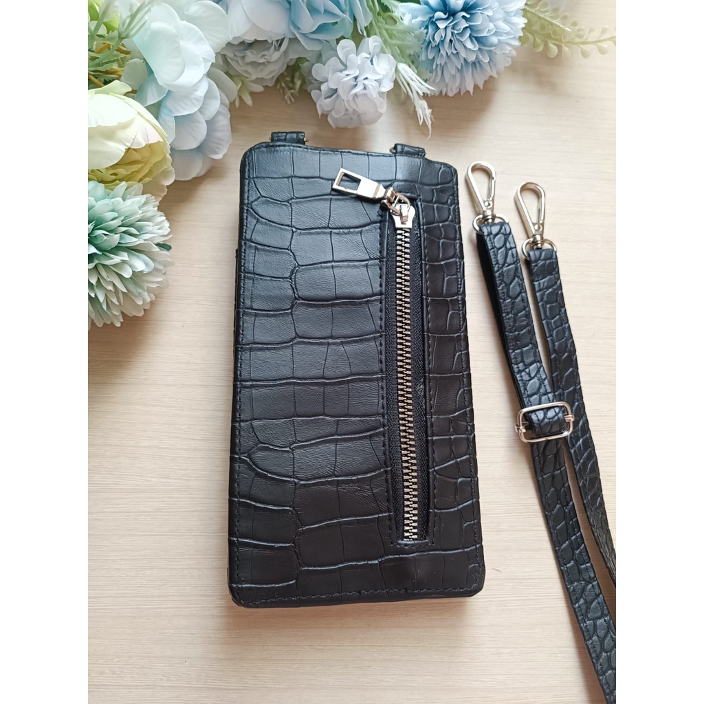 Tas Selempang Wanita Mini Kulit PU CROCO SLING PHONE Bag