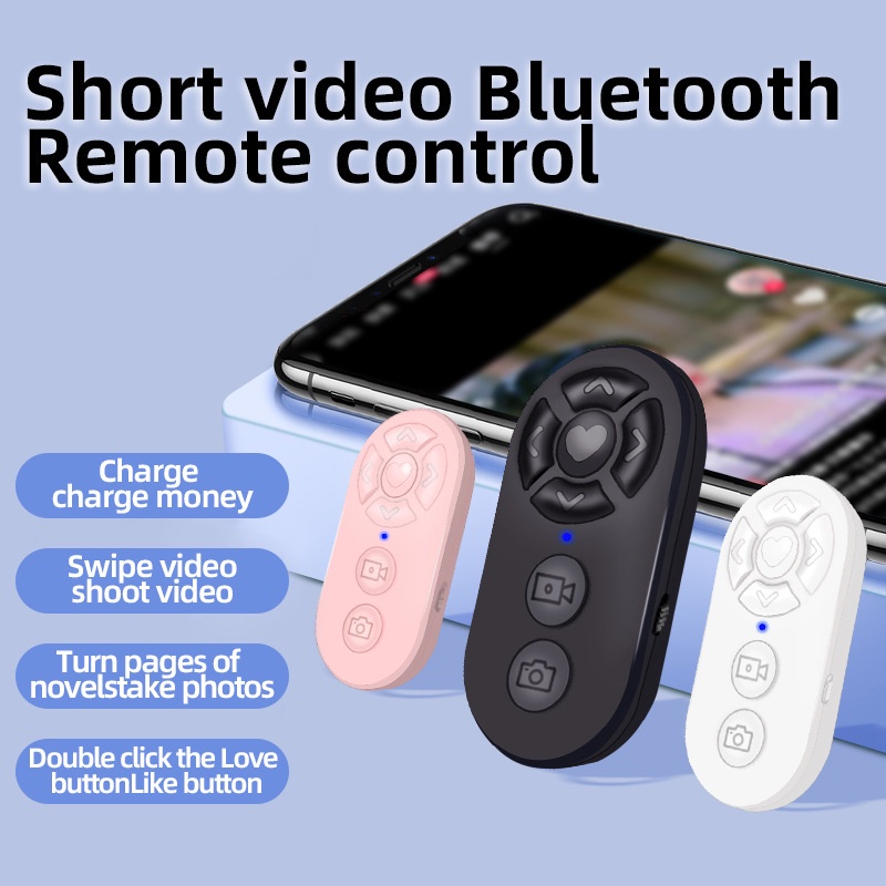 MMM Remote Bluetooth Selfie V1 Remot Shutter Wireless V2 Kabel Type C Pengendali Jarak Jauh Nirkabel Untuk Android IOS Remot Control Scroll Bluetooth V3 Murah Import