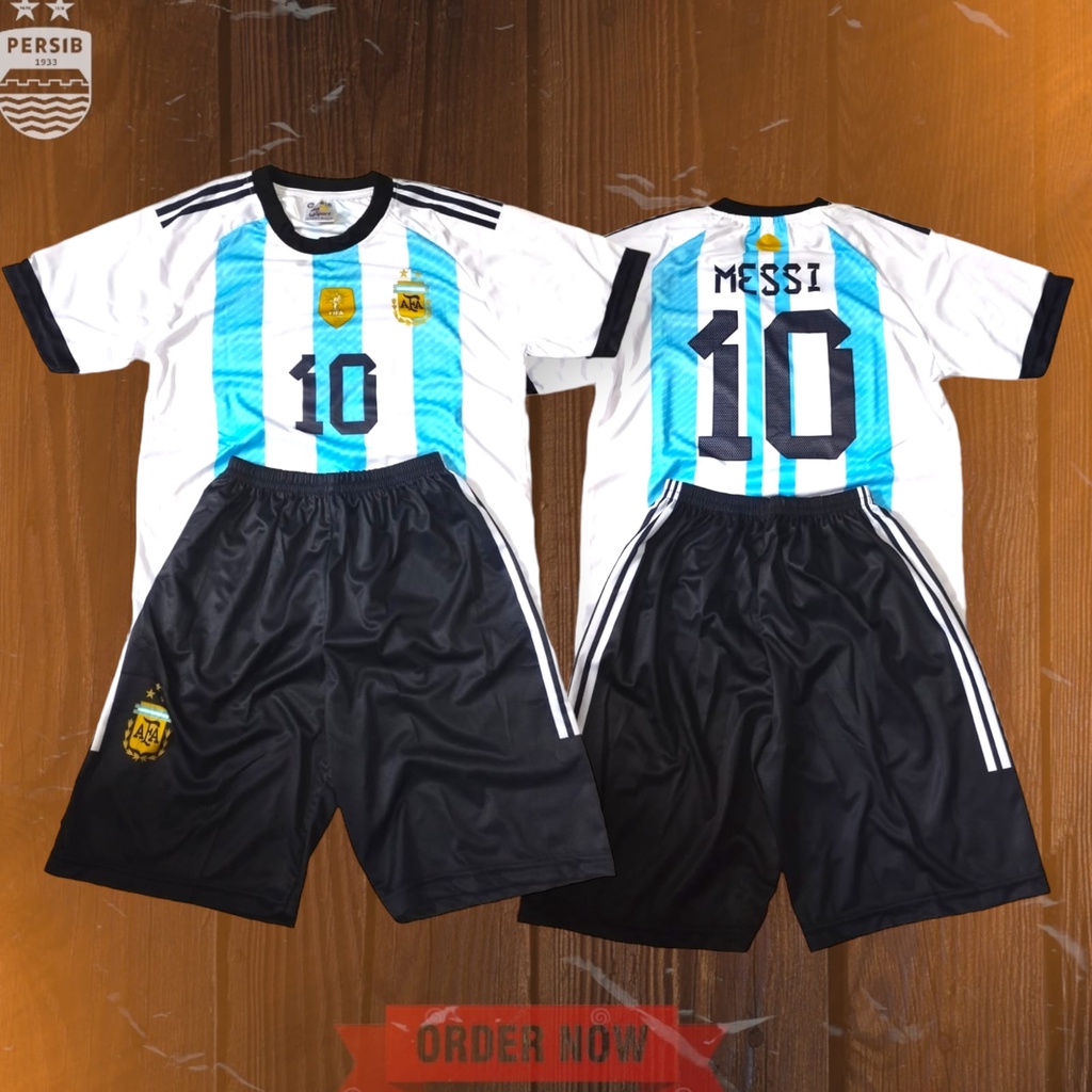 Baju bola anak messi argentina terbaru away printing