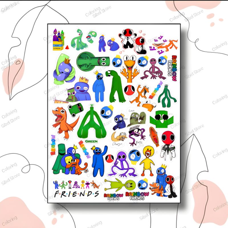 

Sticker Tumbler, Laptop, Case HP, Notebook Unik & Lucu Rainbow Friends