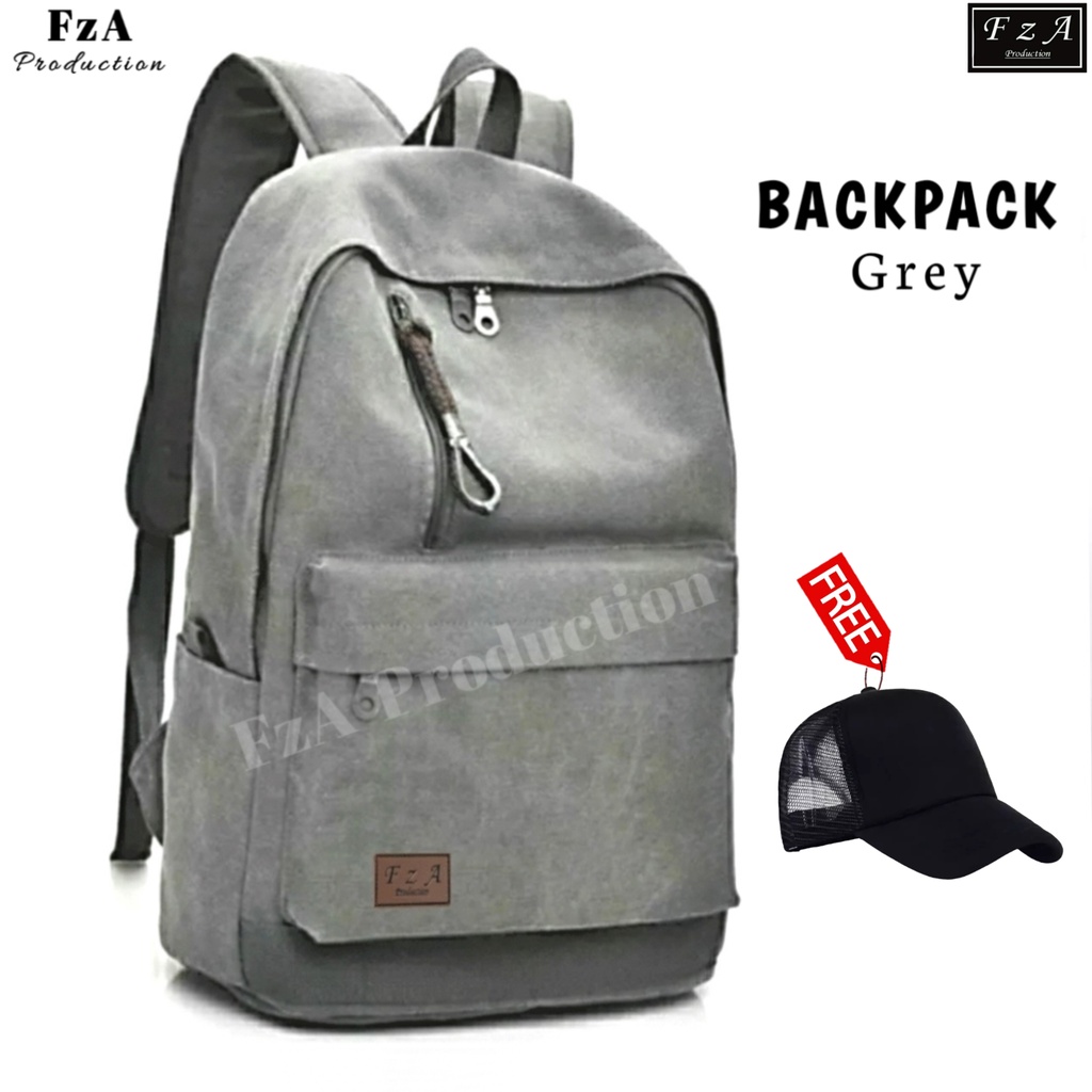 FzA Official - Tas Ransel Punggung Distro Casual Pria Wanita / Tas Ransel Laptop Backpack Original - GRYTP