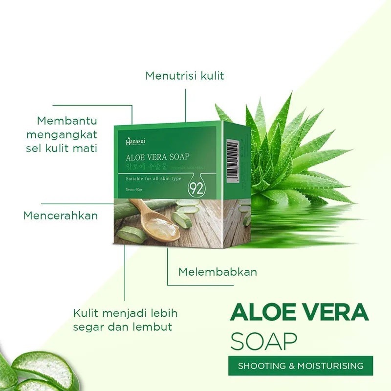 HANASUI BAMBOO | COFFEE | RICE | ALOE VERA SOAP 60 GR