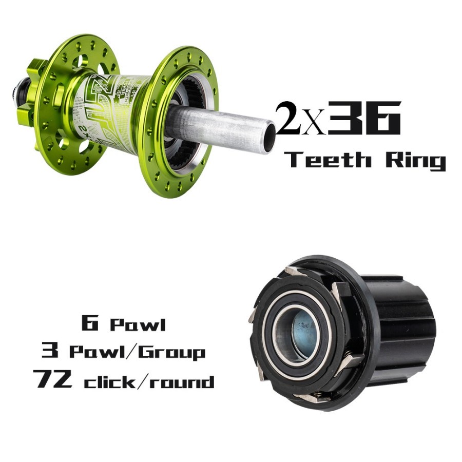 ZTTO DR290 Legend Hub Freehub Sepeda QR TA Six 6 Pawl Bearing Jangkrik