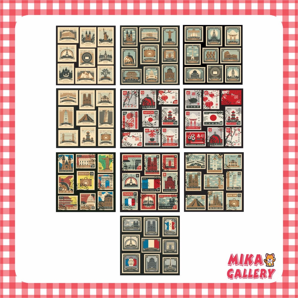 

Sticker Journal Perangko Scrapbook Vintage Aesthetic Stiker Stamp