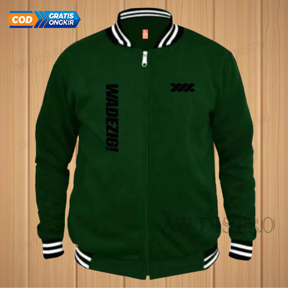 COD Jaket Baseball Varsity Distro Wdg Kirka Text Hitam Premium Quality