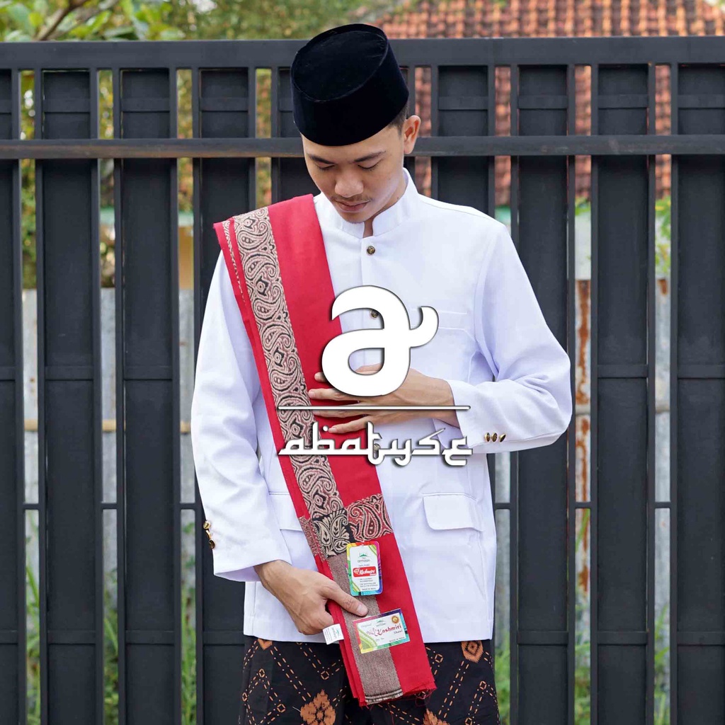 Sorban Kasmiri - Sorban Kasmiri Original India Merah Lis Silver