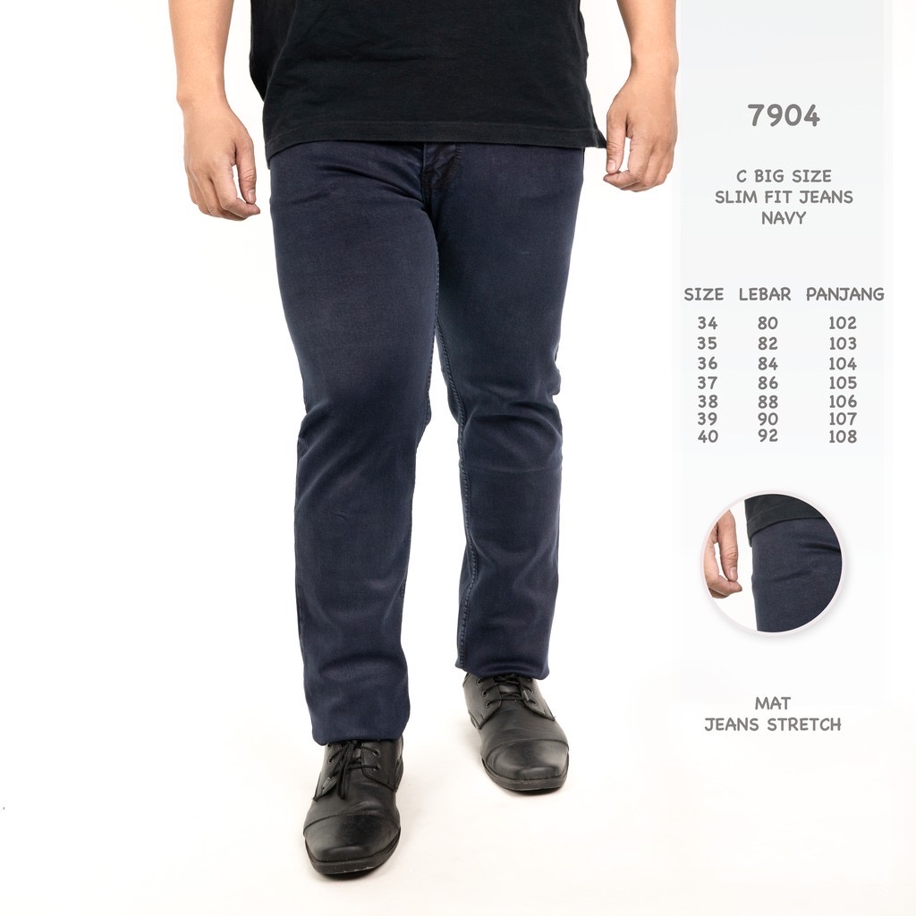 BIG SIZE JEANS PRIA PULL&amp;BEAR BLACK JUMBO SLIM FIT BESAR