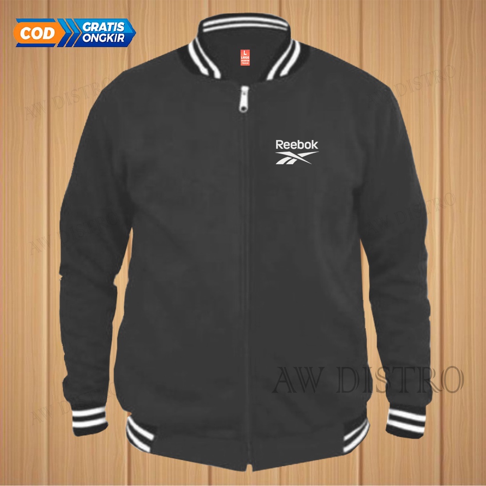 COD Jaket Baseball Varsity Distro RBK Text Putih Premium Quality