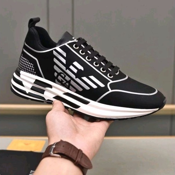 sepatu ea cowok sneaker pria hitam men shoes run away mirror p1shoes top new