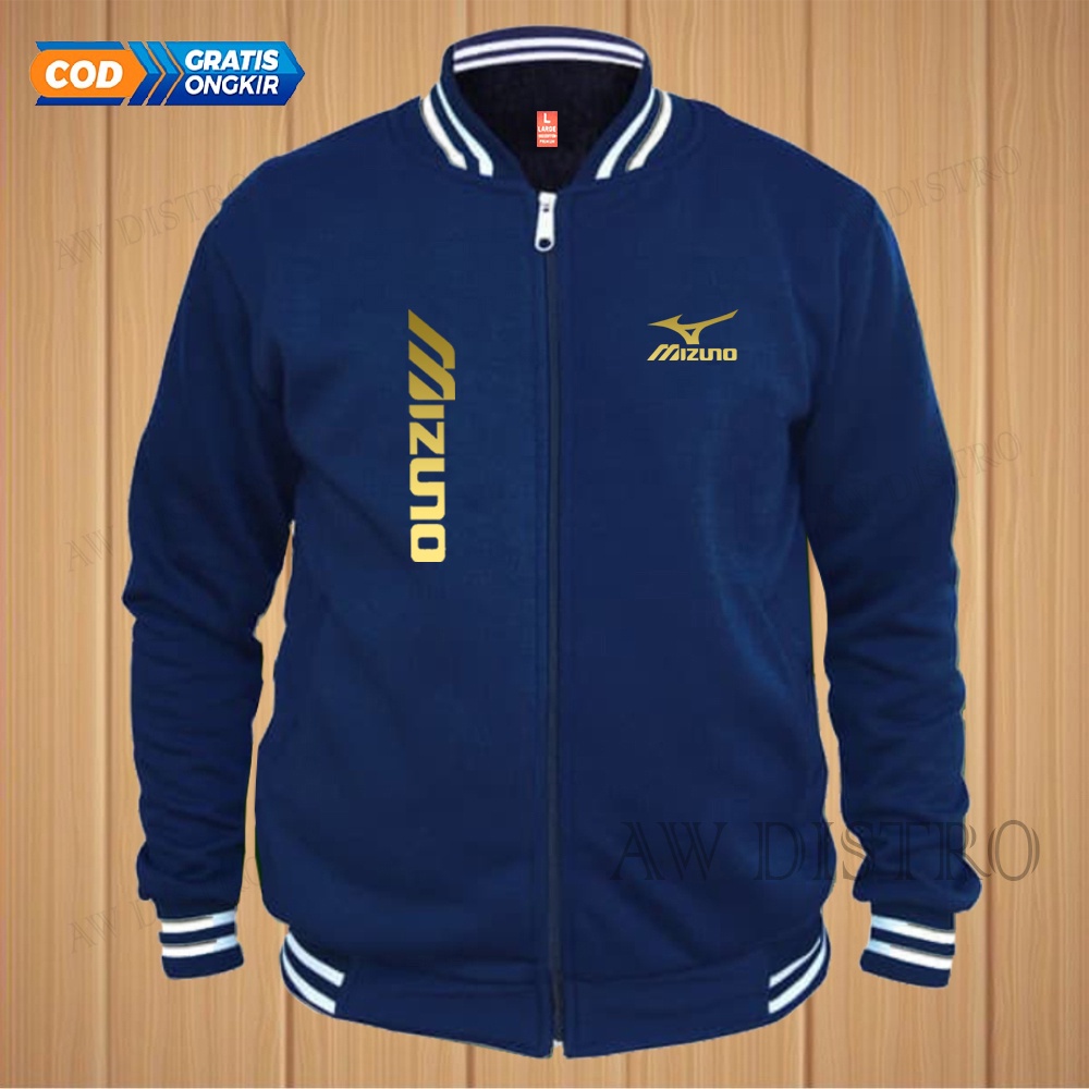 COD Jaket Baseball Varsity Distro Mizuno Kirka Text Gold Premium Quality