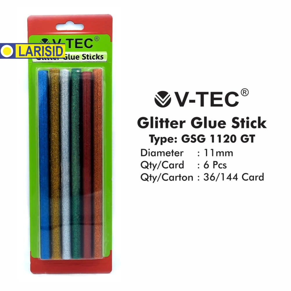 

1 Pak Isi 6 Mix Lem Tembak Lem Bakar Besar V-Tec Glue Stick Type Gsg 1120 Glitter