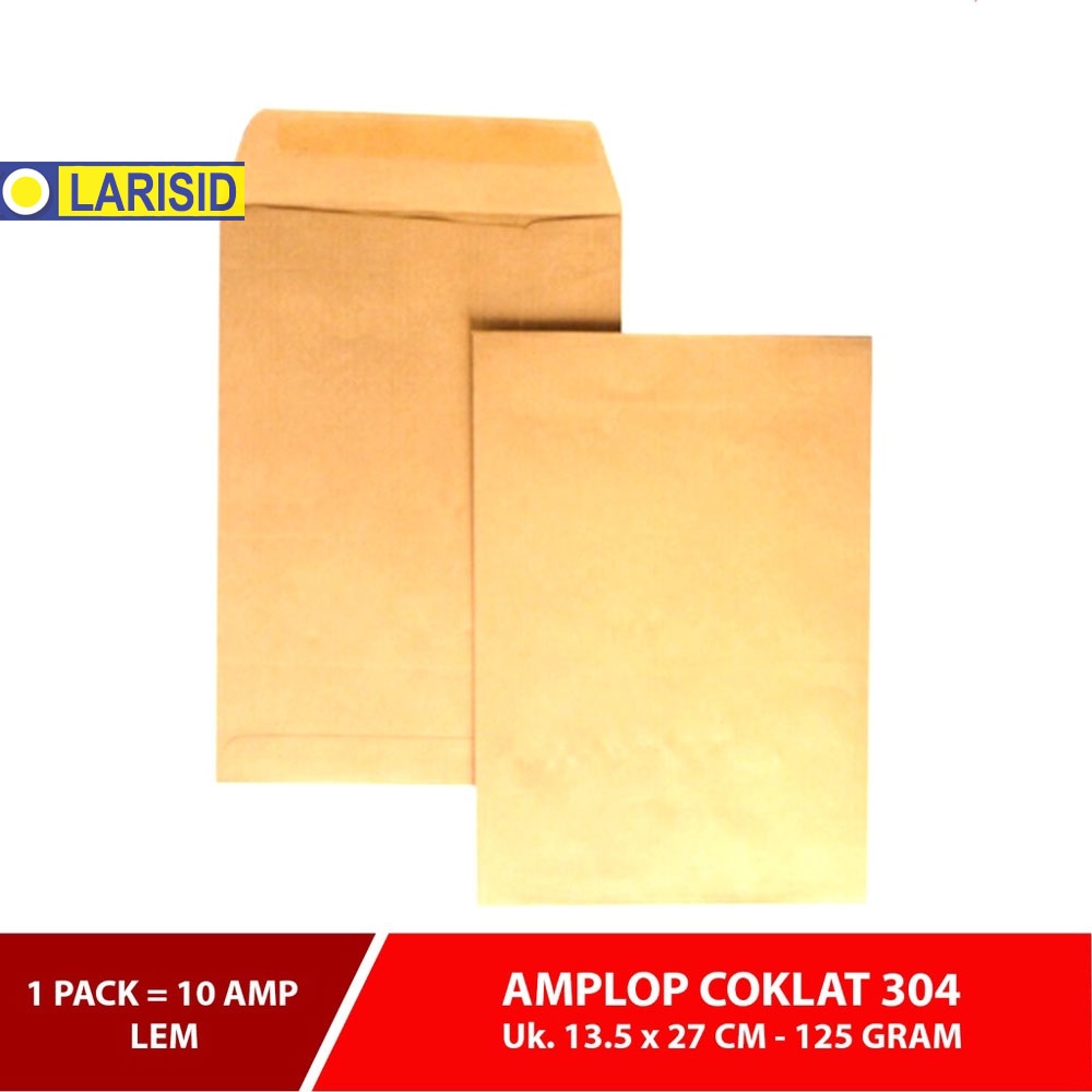 

Kiky Amplop Coklat No. 304 125 Gram Lem 1 Pack = 10 Lembar