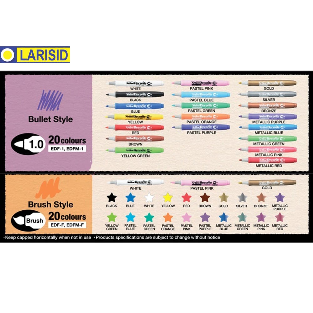 

Artline Decorite Spidol Drawing Art Brush Bullet Tip Marker Edf F Edf 1