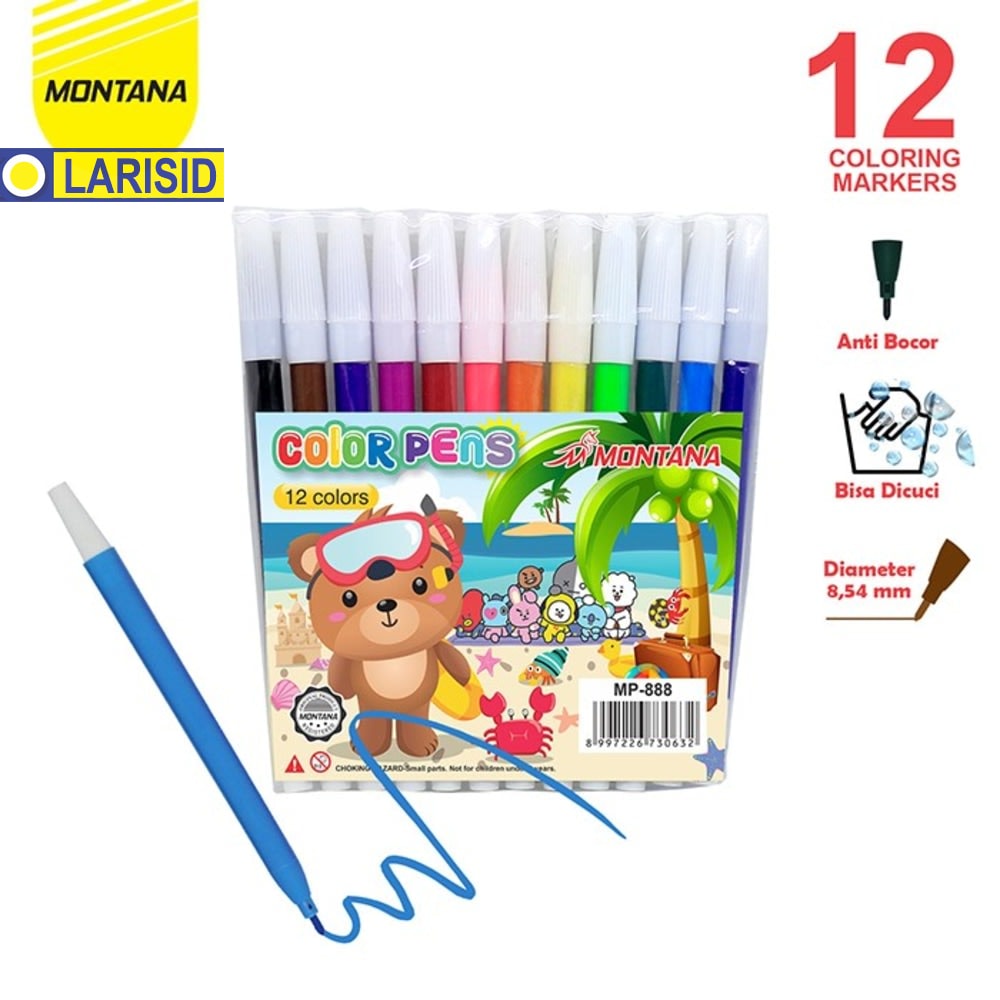 

Marker Spidol 12 Warna Montana Mp 888
