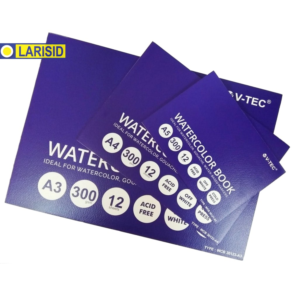 

V-Tec Watercolor Pad Fine Art Paper Painting Book A3 300 Gsm Buku Melukis Mewarnai Sketsa
