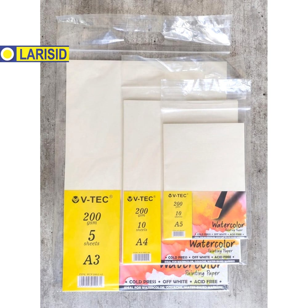 V-Tec Watercolour Paper Cold Press 200Gsm A3A4A5