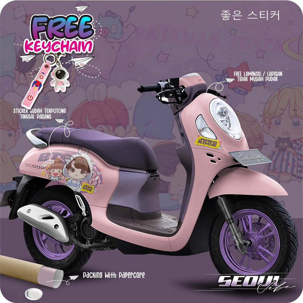 DECAL STICKER / STIKER NEW SCOOPY 2015 - 2019 - 2021 - 2023 ANIME BTS KPOP LUCU CUSTOM FULL BODY