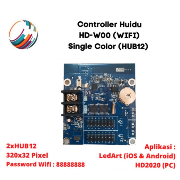 Kontroler running teks p10 single color- Kontroler Huidu hd w00