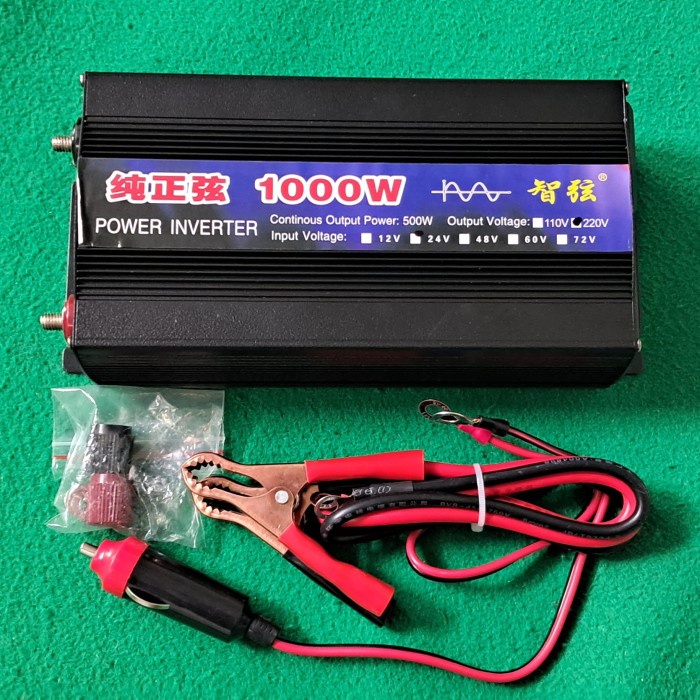 Power Inverter 1000 Watt Pure Sine Wave DC 12V ke AC 220V Taffware PSW