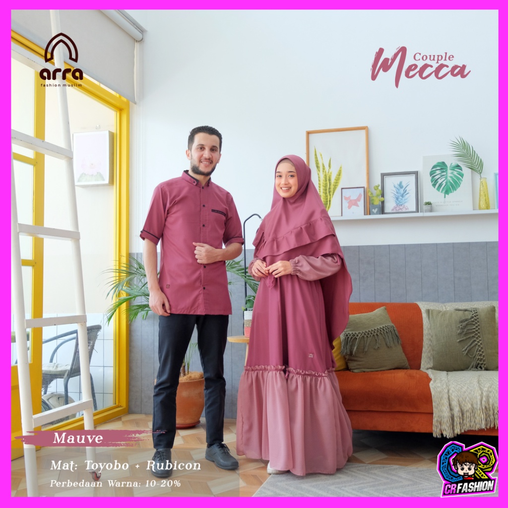 Baju Sarimbit Keluarga Mecca Mouve Koko Abaya Gamis Khimar Couple Kapel Pasangan Dewasa Ayah ibu