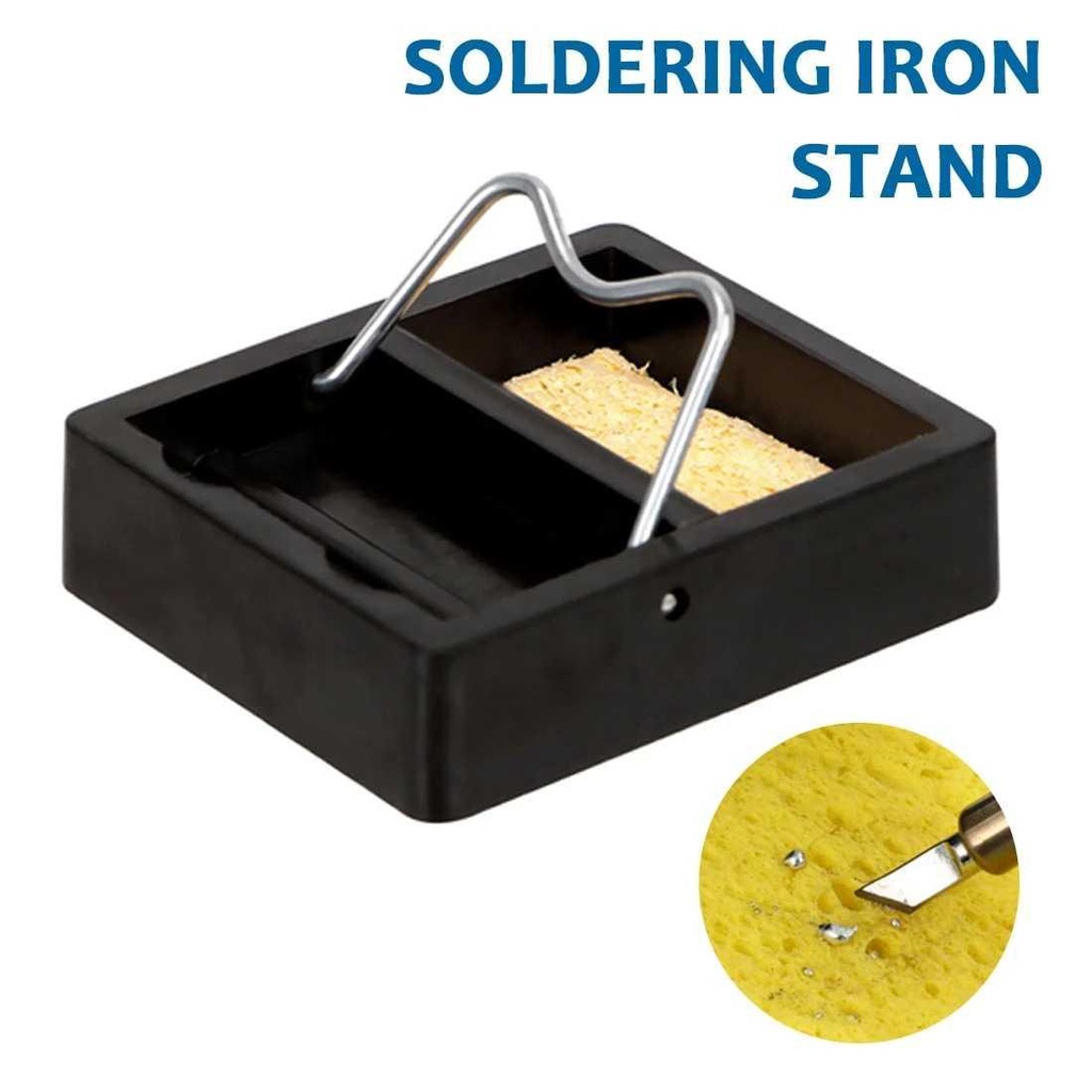 Dudukan Solder bentuk G Welding Cleaning Sponge Iron Stand Holder - LISG48 - Black
