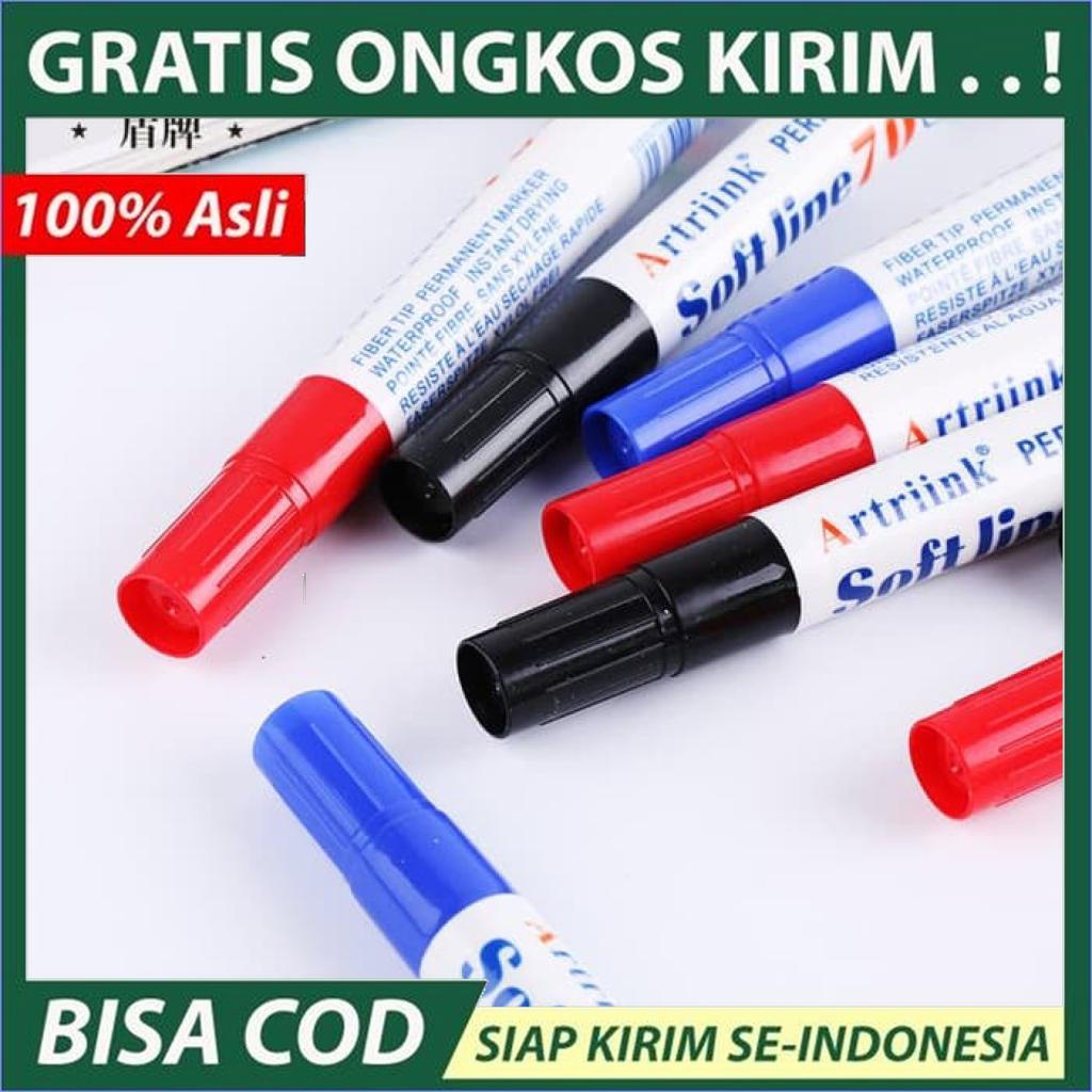 

Spidol Permanent Marker Waterproof Soft Line EK 70 ATK Snowman Joyko Hitam