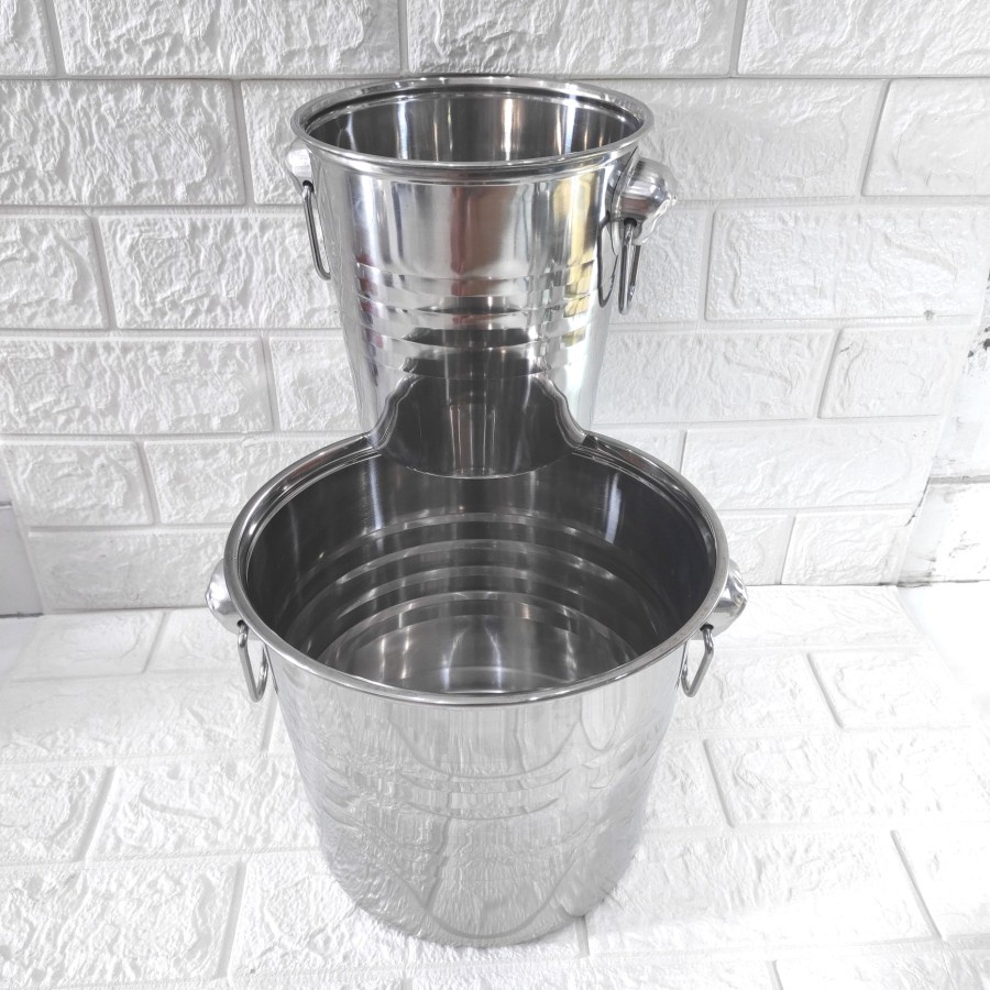 Ice Bucket Stainless Ember Es Batu Tempat Minuman Botol Soft Drink