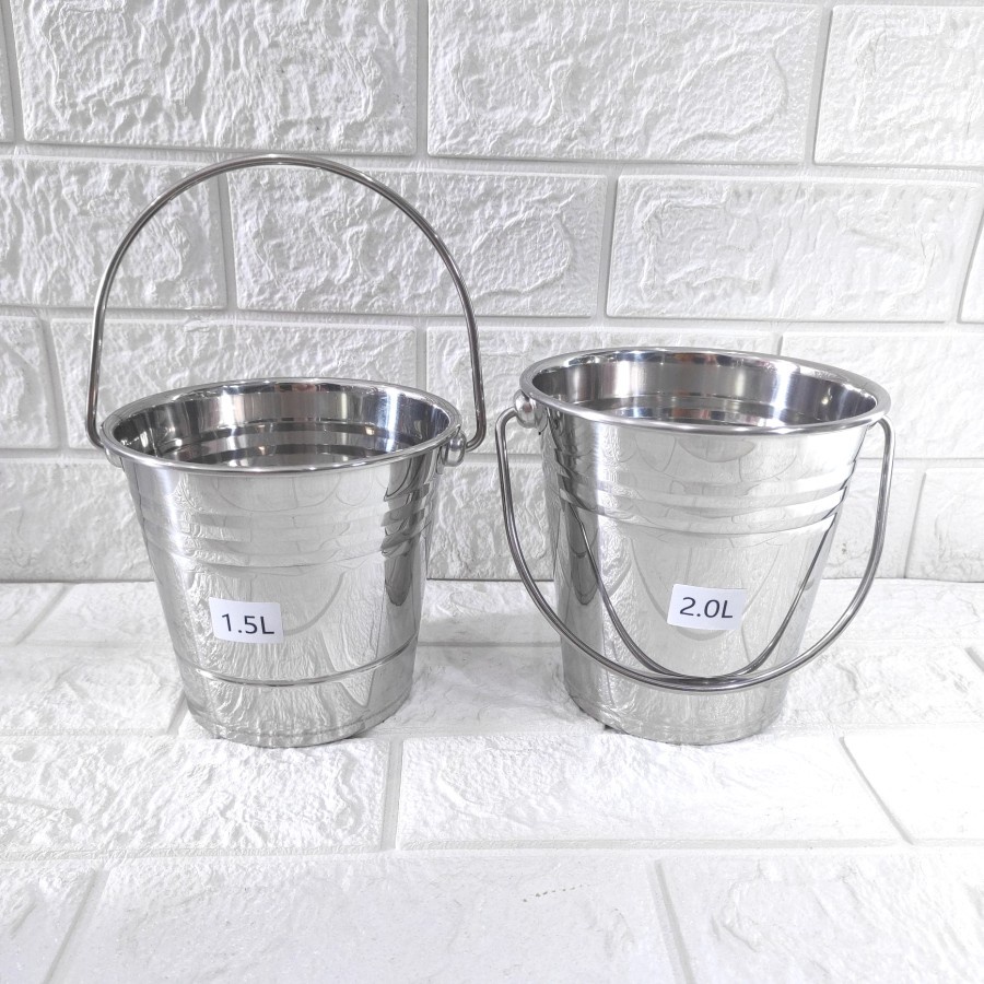 Ice Bucket Stainless Ember Es Batu Tempat Minuman Botol Soft Drink