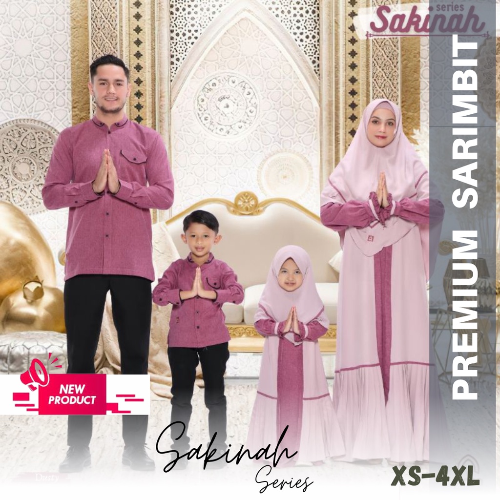 Arra Sarimbit Keluarga 2023 Lebaran Gamis Couple Ibu Anak Perempuan Premium Series Sakinah Dusty By 