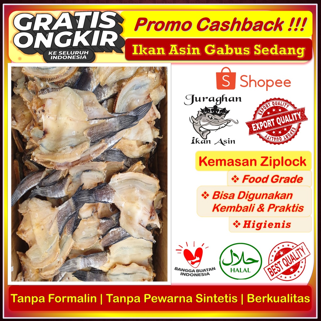 

Ikan Asin Gabus Kering Higienis TerEnak Kualitas Super 500 Gr