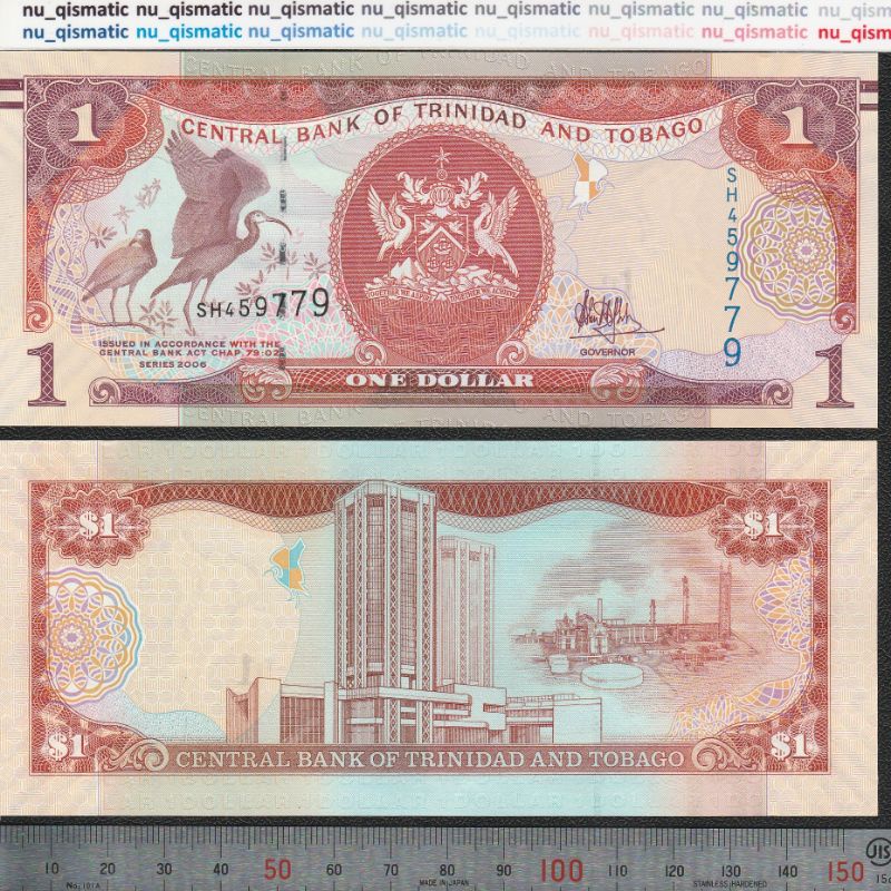 Uang Trinidad and Tobago 1 Dollar tahun 2006, Tipe kertas, UNC Baru Gress