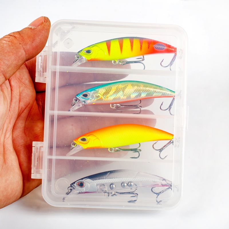 4 Pcs/Kotak 6.8 Cm/4g Memancing Lure3D Mata Lure Ikan Kecil Buatan Alat Pensil Umpan Pancing Memancing Umpan Plastik Tenggelam Umpan