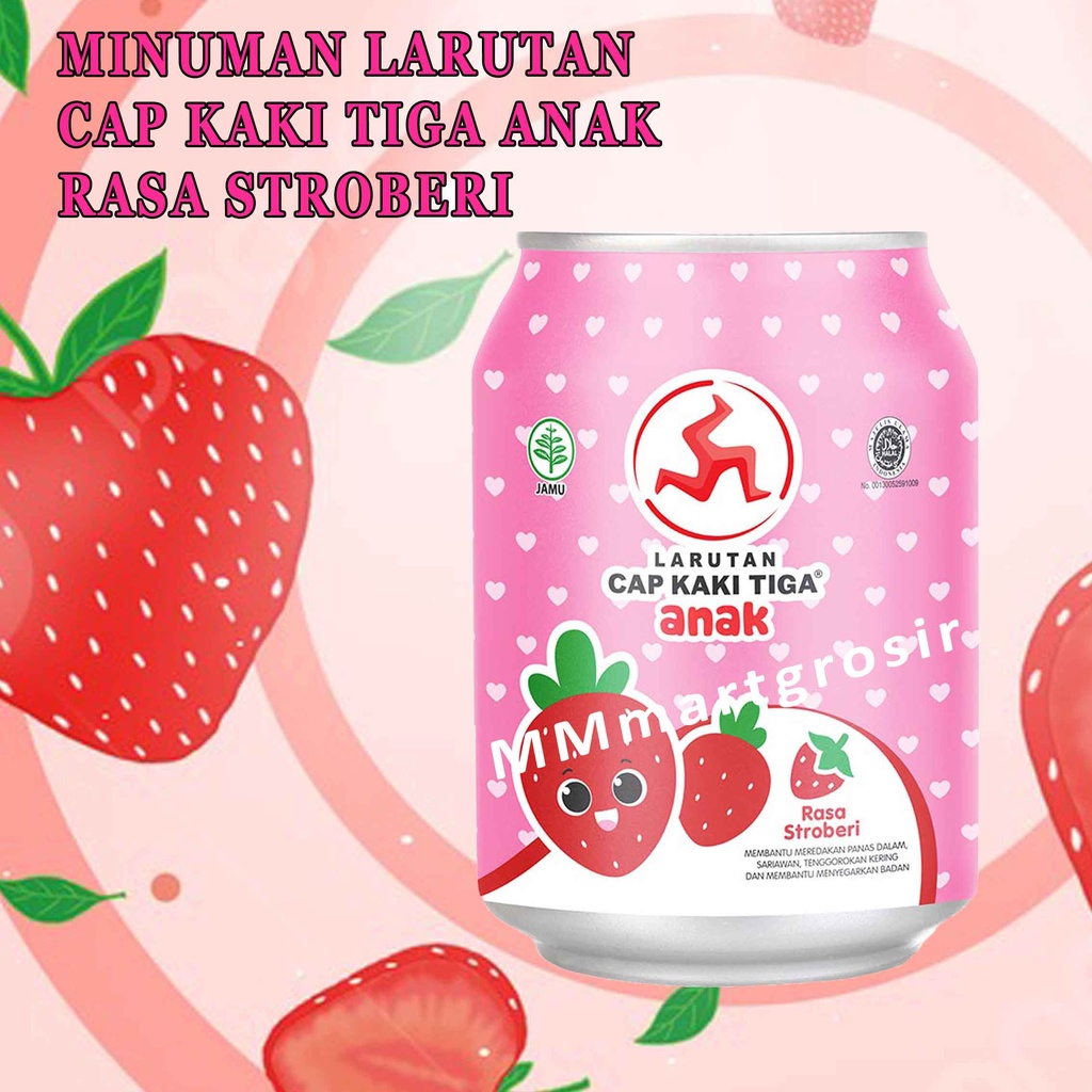 Minuman Larutan/ Cap Kaki Tiga Anak/ Rasa Strawberry/ 250ml