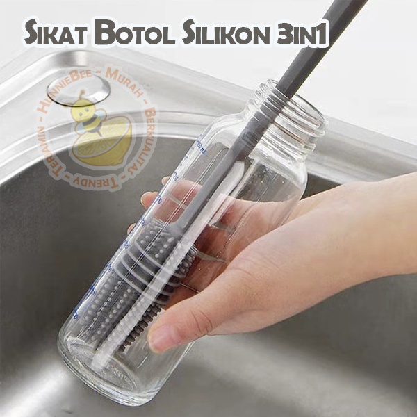 Sikat Botol Bayi Silikon 3in1