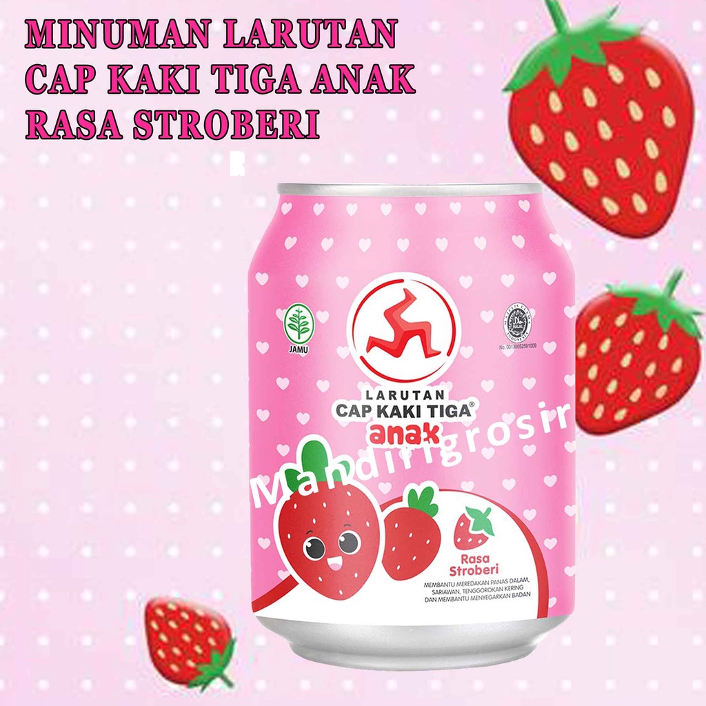 Cap Kaki Tiga Anak* Minuman Larutan* Rasa Strawberry* 250ml