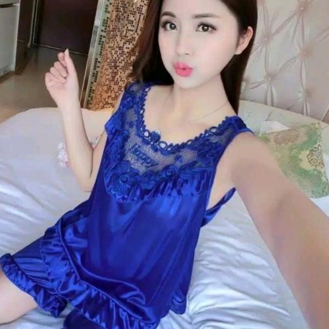 jenniso setelan piyama lingeries baju tidur haram satin import |gat