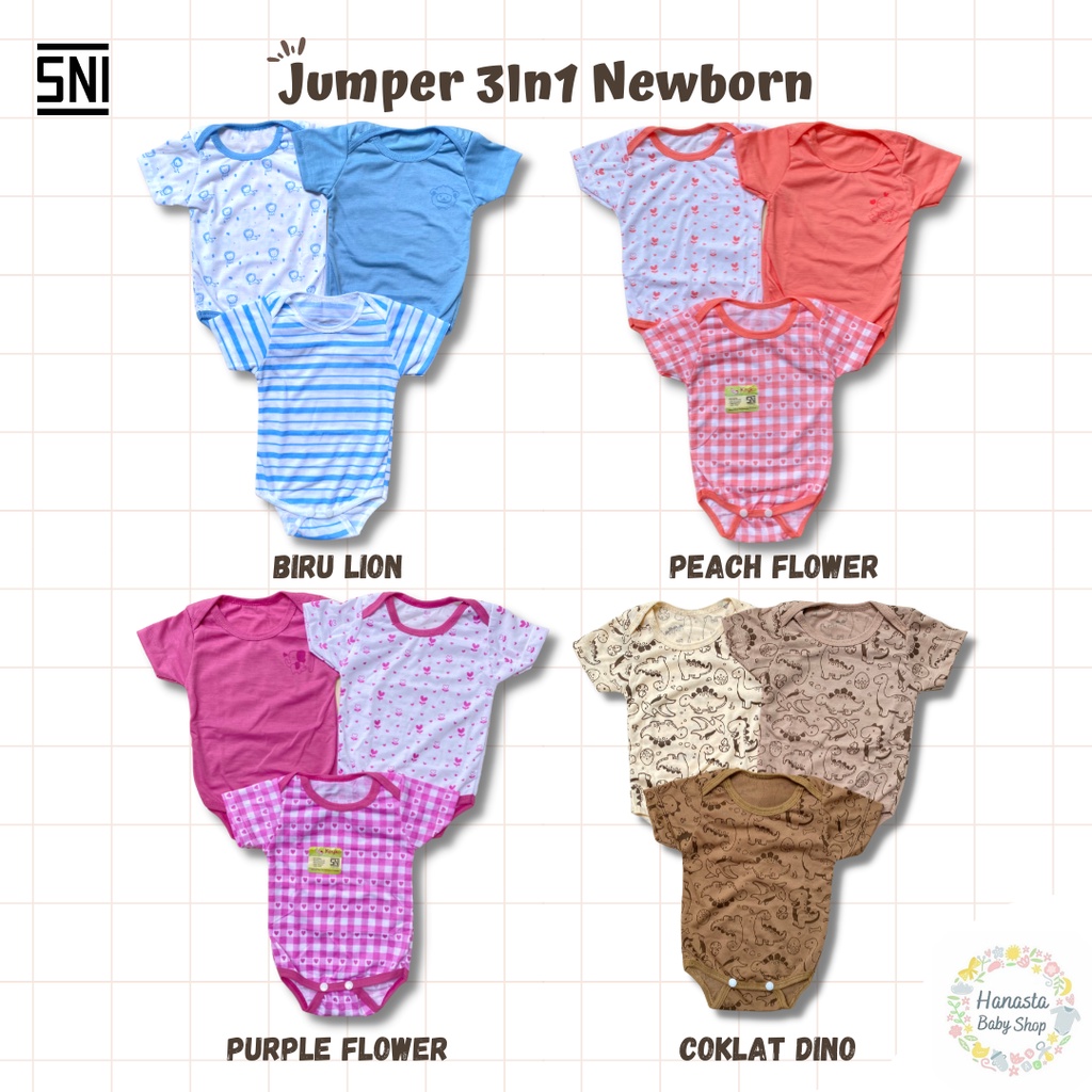 Jumper Bayi 3in1 Newborn Baju Bayi Baru Lahir